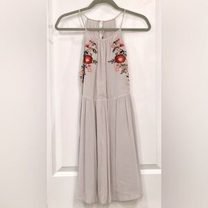 Lush Cream Dress with Floral Embroidery